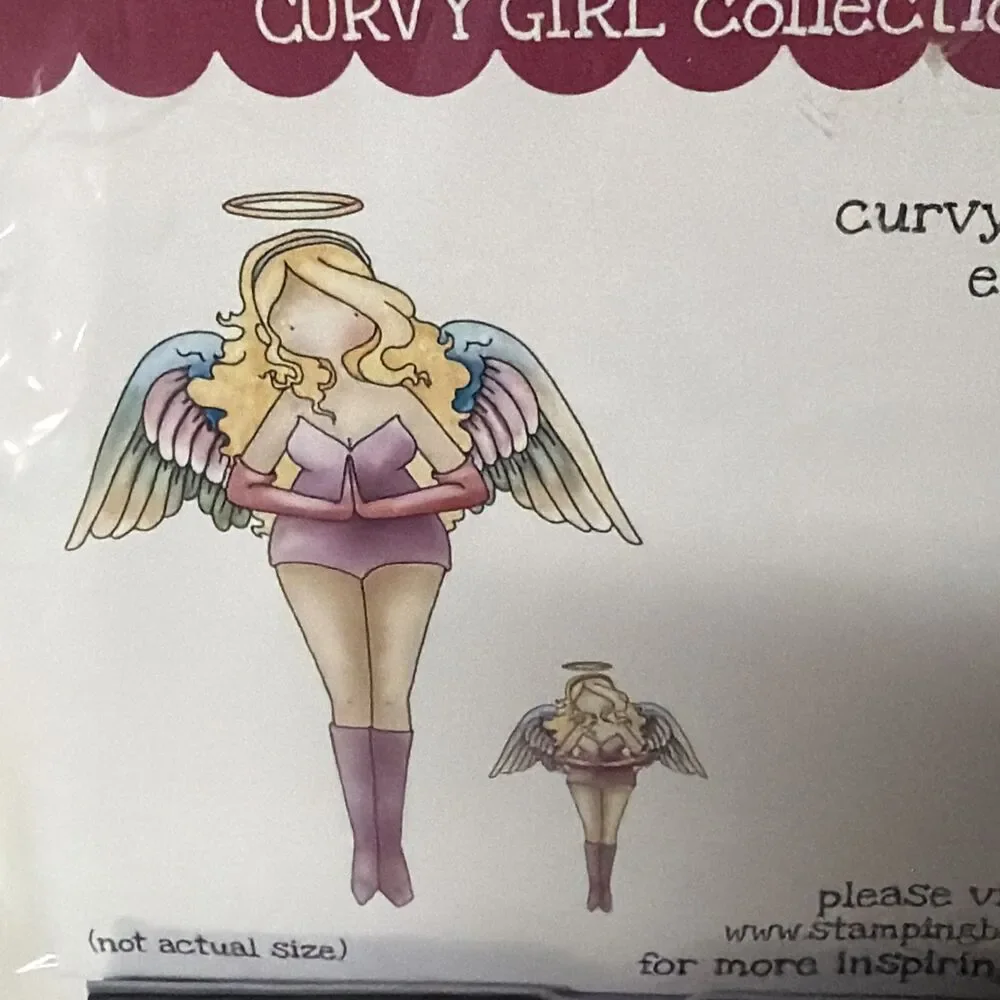 CURVY GIRL ANGEL StampingBella Cling Mount Rubber Stamp Craft Princess